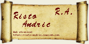 Risto Andrić vizit kartica